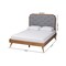 Baxton Studio Lorana Mid-Century Modern Grey Fabric and Walnut Brown Wood King Size Platform Bed 246-12645-9409-ZORO - alternate 5